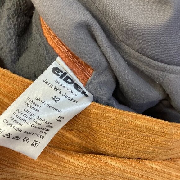 Eider Corduroy Winter Ski Jacket Womens 42 Large Burnt Orange Defender 2LS RARE - Picture 4 of 16